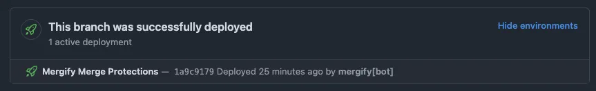 Merge Protections deploy success